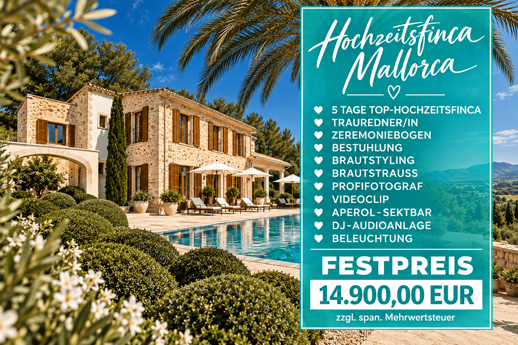 Fixed-price package for your wedding in Mallorca