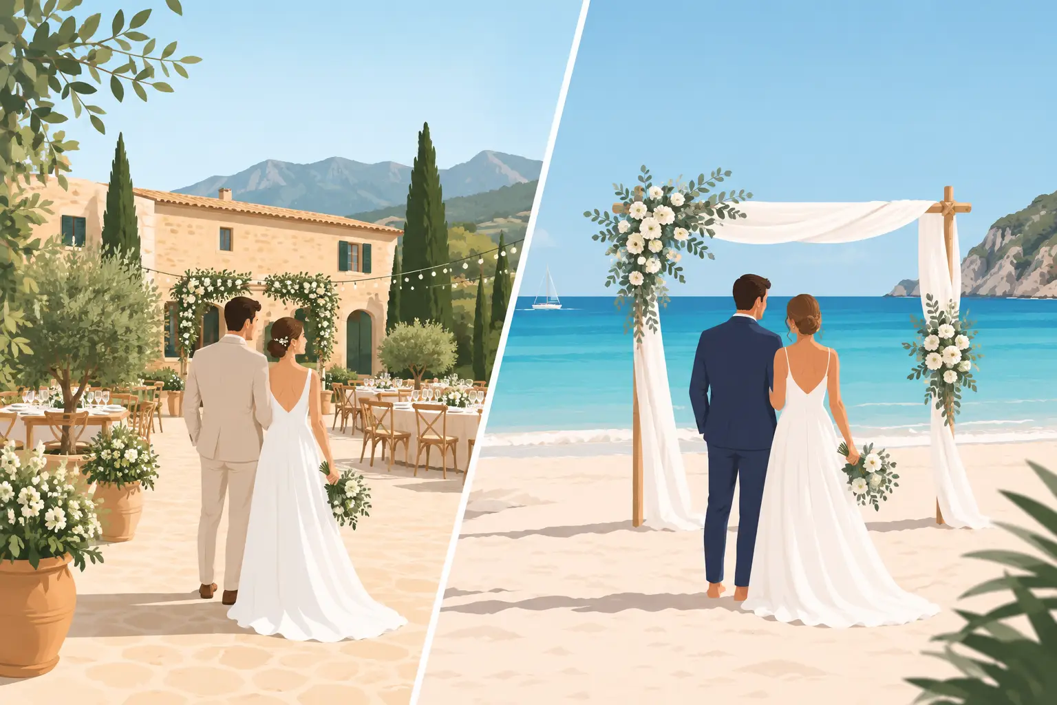 Finca Hochzeit versus Strandhochzeit auf Mallorca